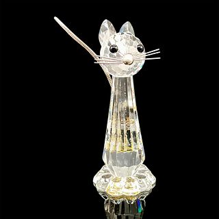 Swarovski Silver Crystal Figurine, Tall Cat