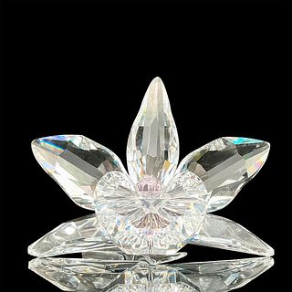 Swarovski Silver Crystal Figurine, Pink Orchid