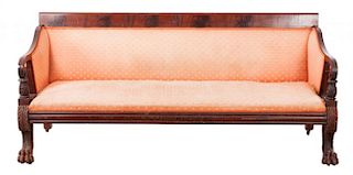 American Classical Mahogany Sofa