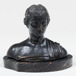 Grand Tour Patinated-Bronze Bust of a Woman, After the Antique