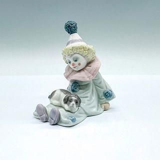 Pierrot With Puppy 1005277 - Lladro Porcelain Figurine