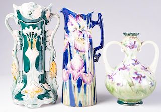 Art Nouveau Continental Vases Trio