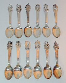 Twelve Danish Silver Spoons