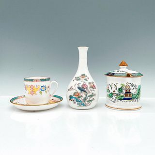 4pc Chinoiserie Vases, Sugar Bowl, and Teacup with Saucer