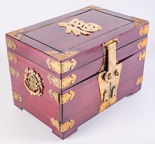 Asian Exotic Wood Jewelry Box