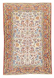 Isfahan Rug 3'5" x 5'2" (1.04 x 1.57 M)