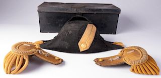 Lamont Pugh WWI Navy Epaulettes Hat and Belt