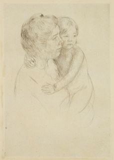 Mary Cassatt (1844-1926) etching