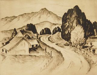 Gene Kloss (1903-1996) etching