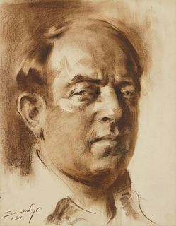 Sandor Vago (1887-1946) chalk on paper