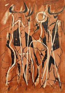 Adja Yunkers (American 1900-1983) woodcut