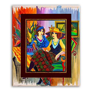 Patricia Govezensky- Original Acrylic with Hand Painted Frame "Lizzie and Margo"