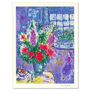 Marc Chagall- Serigraph "Autoportrait Avec Bouquet"