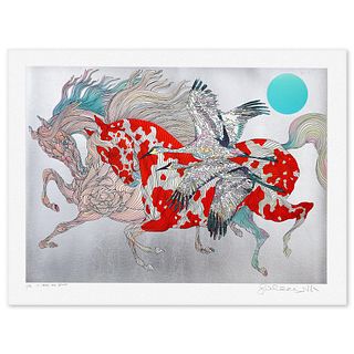 Guillaume Azoulay- Serigraph on paper with hand laid silver leaf "It Takes Two"