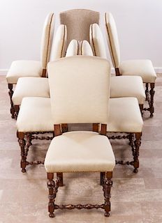 Jacobean Style Dining Chairs Set of Eight