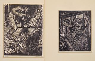 Albert Abramovitz (American 1879-1963) 2 wood engravings