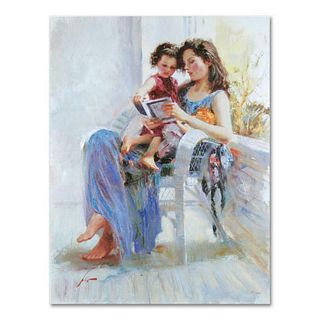 Pino (1939-2010), "Book of Poems" Artist Embellished Limited Edition on Canvas (30" x 40"), PP Numbered and Hand Signed with Certificate of Authentici