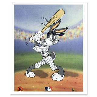 Bugs Bunny at Bat for the Yankees Limited Edition Sericel from Warner Bros., with the MLB Logo. Includes Certificate of Authenticity.