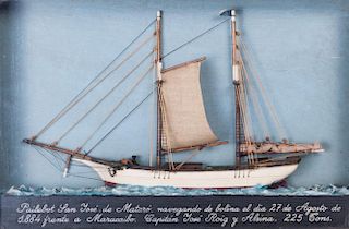 Spanish Ship Model in Shadow Box, "San Jose"