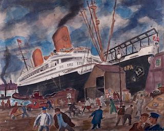 Bertram Hartman “Europa” Watercolor 1934