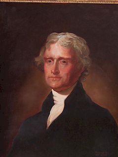 Paul Bertholet Thomas Jefferson Oil On Canvas