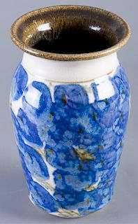 Glazed Pottery Vase, Dated 1977