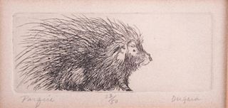 Ann DerGara Etching of Porcupine 23/50