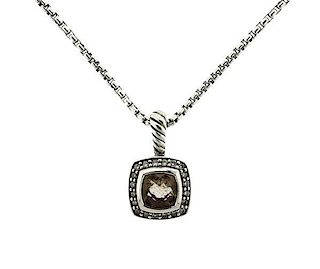David Yurman Albion Sterling Silver Diamond Topaz Necklace