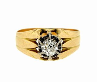 Antique 18K Gold Diamond Engagement Ring