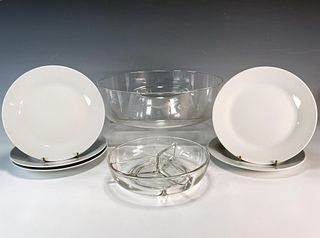 GLASS AND CERAMIC SERVING DISHES