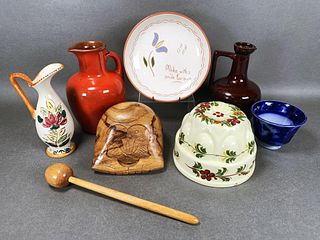POTTERY AND WOODEN INSTRUMENT
