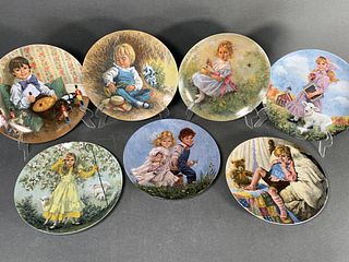 SET OF 7 NURSERY RHYMES MOTHER GOOSE COLLECTOR'S PLATES W COAS