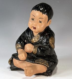 ASIAN STYLE CHALKWARE CHILD IN ROBE
