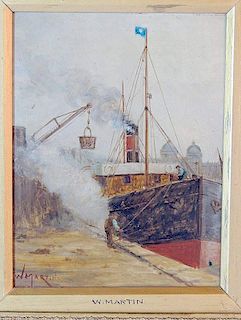 William Martin. Oil on Board, Steamship