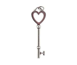 Tiffany &amp; Co Sterling Heart Key Pendant