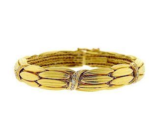 Lalaounis Greece 18k Gold Diamond Bracelet