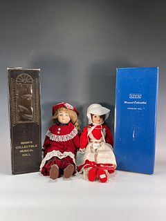 TWO MUSICAL DOLLS IN BOX SCHMID 