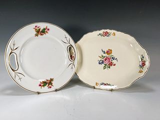 2 SERVING PLATTERS WITH HANDLES 