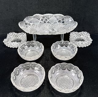 CLEAR PRESSED GLASS SERVING LOT