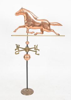 Copper Swell Body Running Horse Weathervane