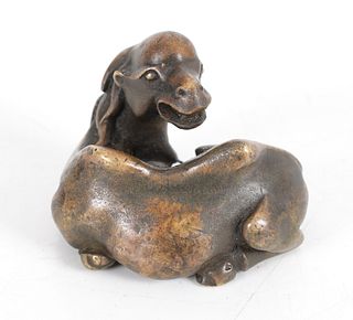 A Chinese Bronze Camel Form Scholar's Paperweight