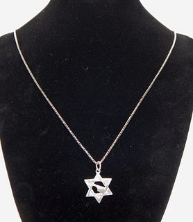 .925 Sterling Silver Necklace with Star of David Pendant
