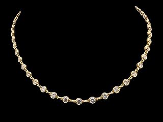 Tiffany & Co. Elsa Peretti Diamonds by the Yard Continuous Necklace in 18k Yellow Gold