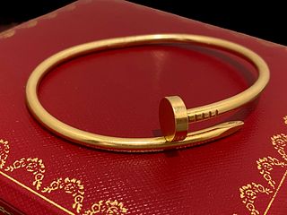 Cartier 18K Rose Gold Juste Un Clou Nail Bracelet Size 19