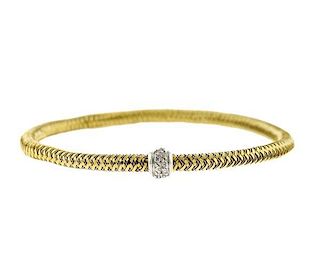 Roberto Coin Primavera 18K Gold Diamond Stretch Bracelet
