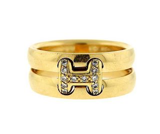 Hermes H 18K Gold  Diamond Flex Ring
