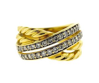 David Yurman Crossover 18k Gold Diamond Ring