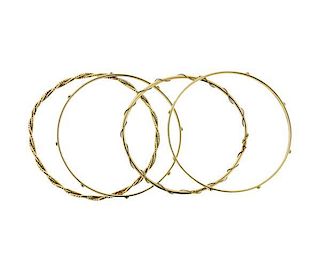 14k Gold Bangle Bracelet Set of 4
