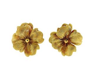 Tiffany &amp; Co 14k Gold Flower Earrings