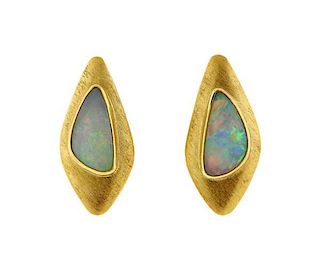Burle Marx 18K Gold Opal Earrings
